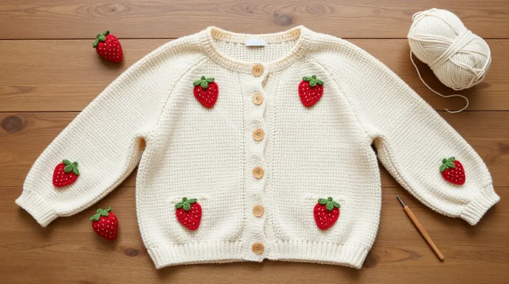 Beginner-Friendly Strawberry Cardigan