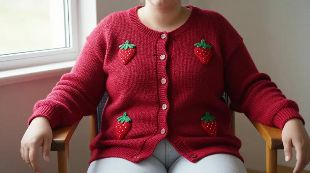 Plus Size Strawberry Cardigan