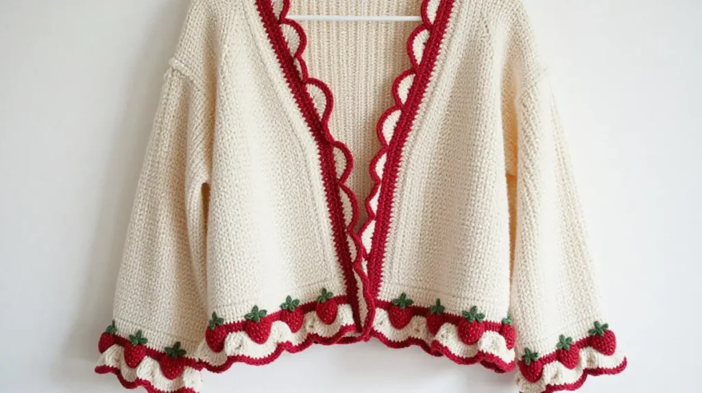Strawberry Cardigan With Pockets
