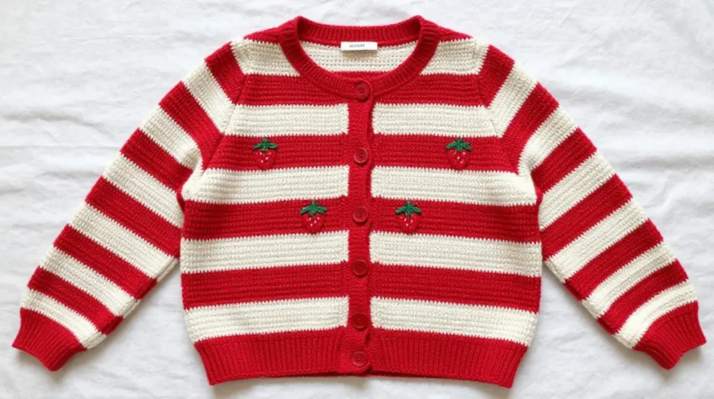 Striped Strawberry Cardigan