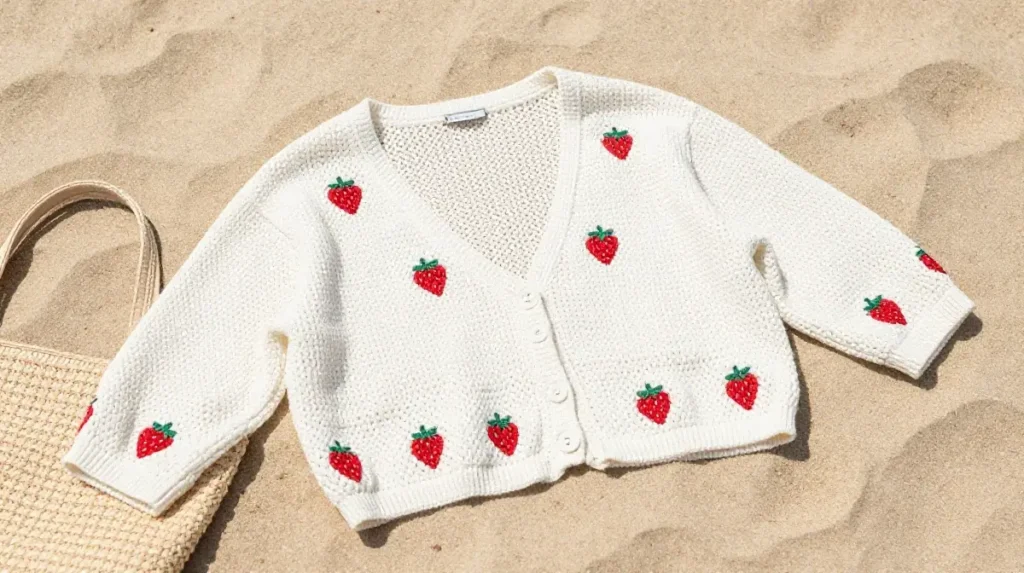 Summer Lightweight Strawberry Cardigan