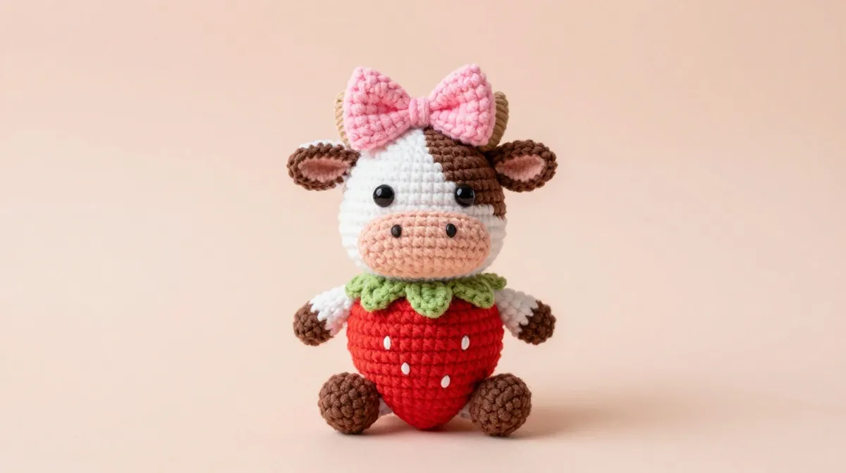 Aesthetic Crochet Plushie Pattern With Bow Accessory