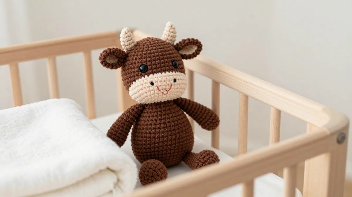 Crochet Cow Baby Toy Pattern Safe for Infants
