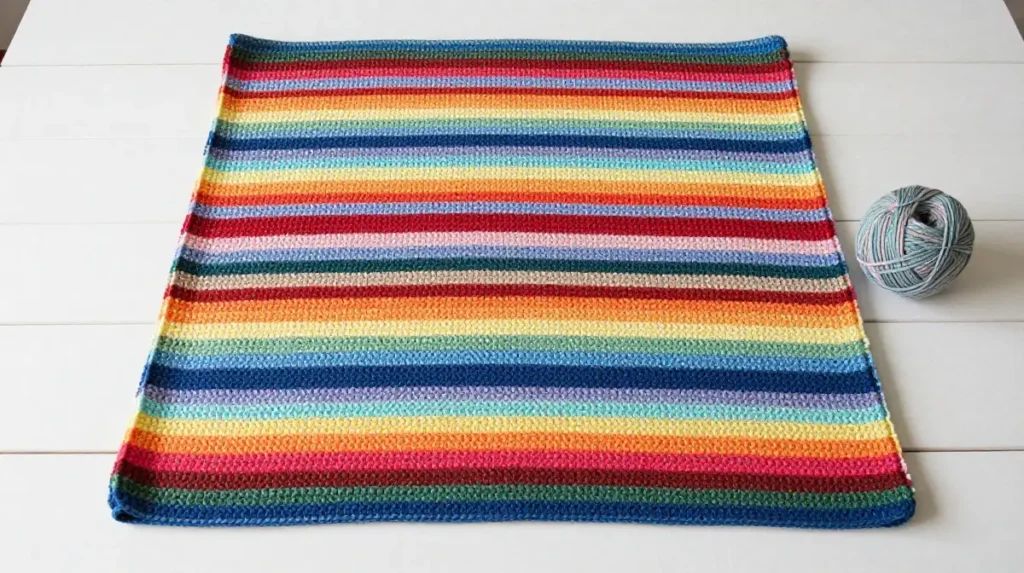 Self Striping Yarn Blanket