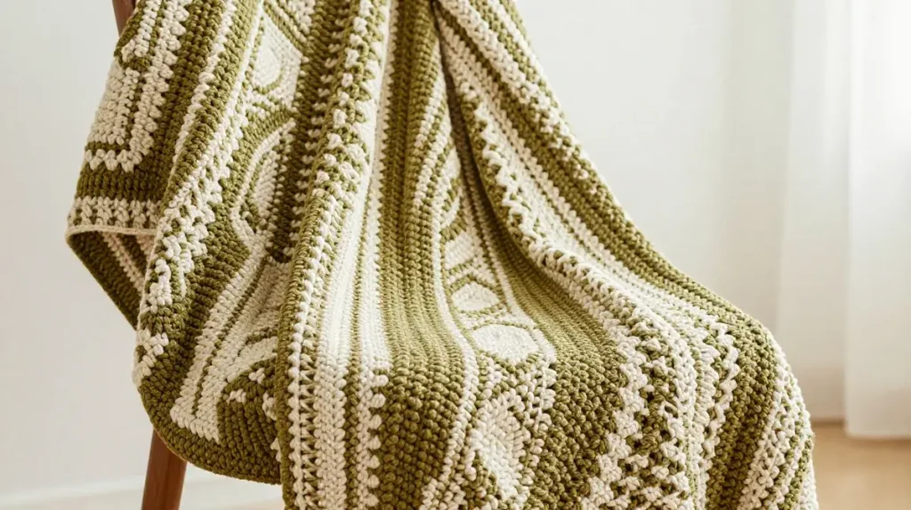  Tunisian Entrelac Woven Blanket