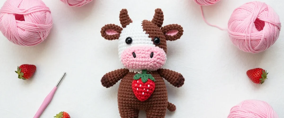 chocolate strawberry cow plushie crochet pattern