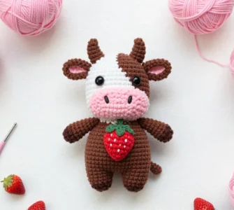 chocolate strawberry cow plushie crochet pattern