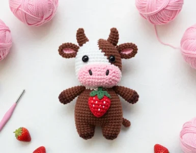 chocolate strawberry cow plushie crochet pattern